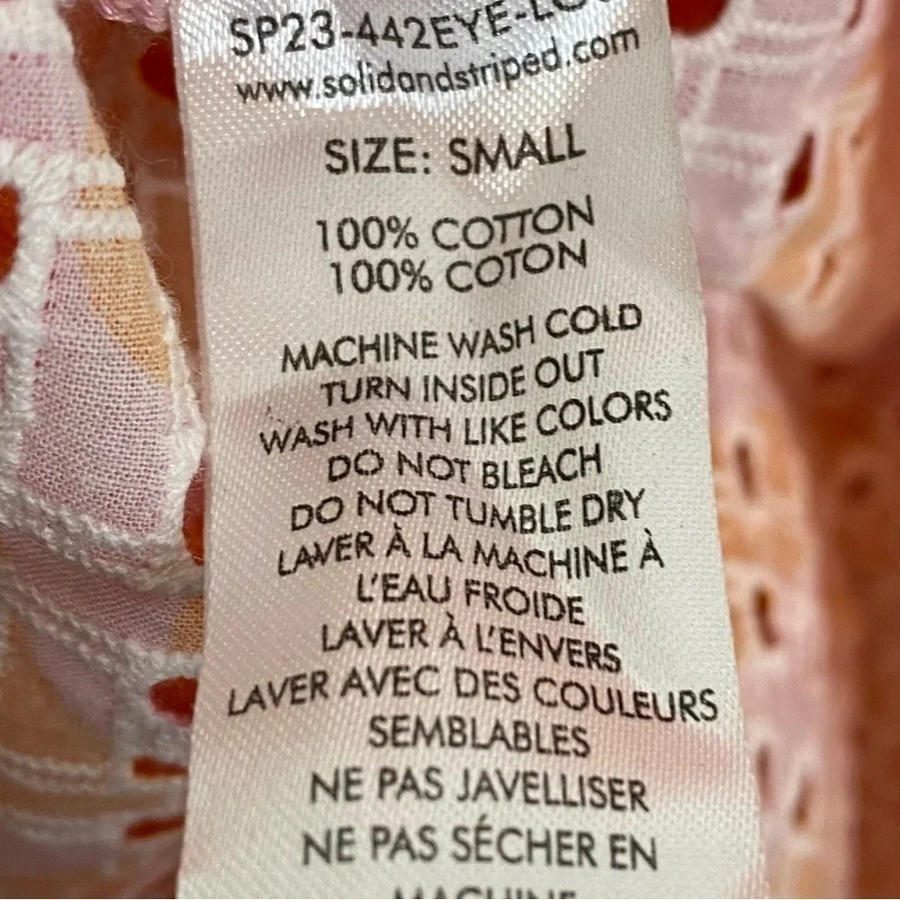 Solid & Striped Brie Eyelet Skirt Dress in Carnation Pink Clementine - Picture 6 of 7